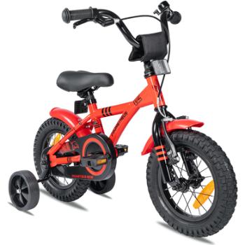 PROMETHEUS BICYCLES® GREEN HAWK Rower dziecięcy 12 , czerwono-czarny od 3 lat z kołami podporowymi