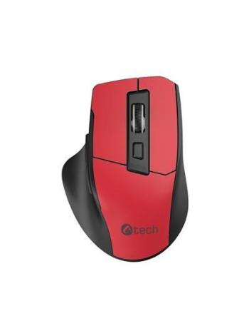 C-TECH Ergo mysz WLM-05, bezprzewodowa, 1600DPI, 6 przycisków, USB nano odbiornik, czerwona