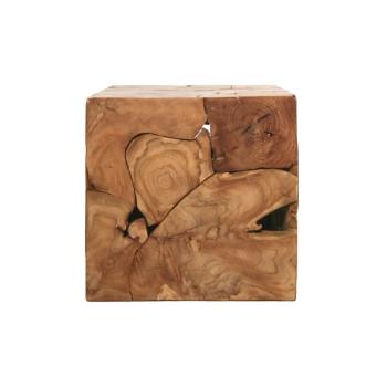 Stolik z tekowego drewna HSM collection Cube, 40x40 cm