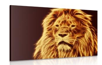 Obraz głowa lwa w abstrakcyjnym wzorze - 90x60