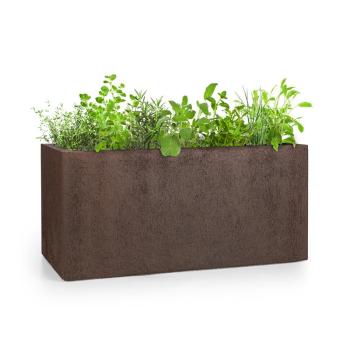 Blumfeldt Solid Grow Rust, pojemnik na rośliny, 80 x 38 x 38 cm, Fibreclay, kolor rdzawy