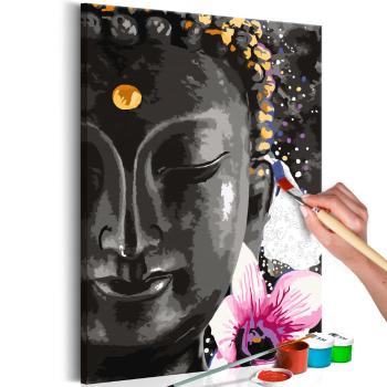 Obraz malowanie po numerach Budha z kwiatem - Buddha and Flower - 40x60