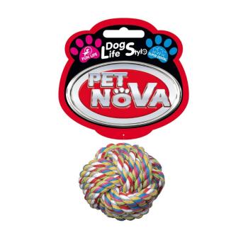 PET NOVA DOG LIFE STYLE Piłka-sznur bawełniana dla psa 6 cm superdental