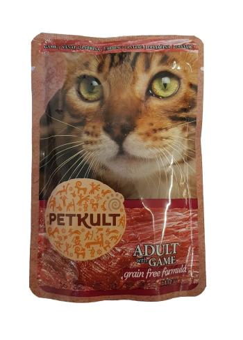 PETKULT  cat pouch ZVĚŘINA (game) - 100g (10ks - multipack)