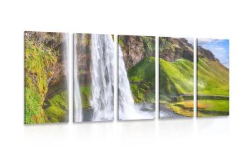 5-częściowy obraz wodospad Seljalandsfoss