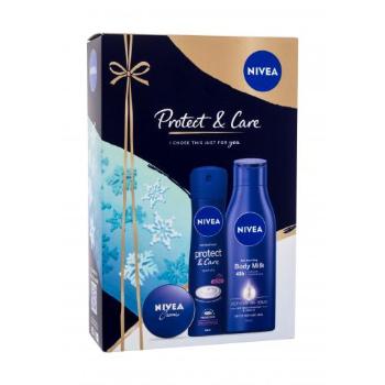 Nivea Care & Protect zestaw 250ml Body Milk Nourishing + 150ml Protect & Care Anti-Perspirant Spray 48H + 30ml Creme dla kobiet