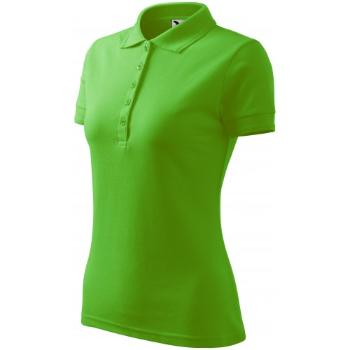 Damska elegancka koszulka polo, zielone jabłko, XS