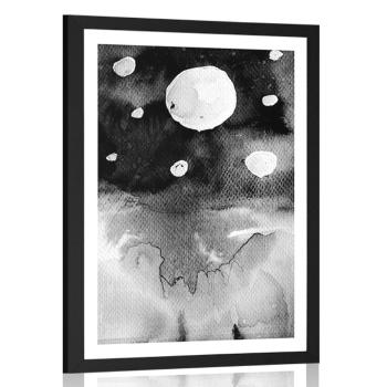 Plakat z passe-partout nocne niebo - 30x45 black