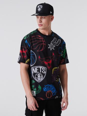 New Era NBA All Over Print Neon Koszulka Czarny