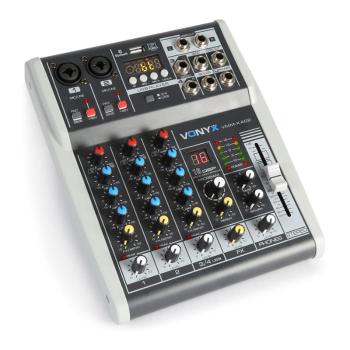 Vonyx VMM-K402, mikser DJ, 4-kanałowy, Bluetooth, interfejs audio-USB