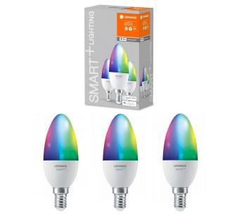 SET 3x LED RGBW Ściemniana Żarówka SMART + E14/5W/230V 2700K-6500K - Ledvance