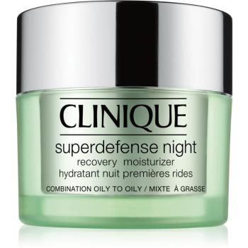 Clinique Superdefense™ Night Recovery Moisturizer nawilżający krem przeciwzmarszczkowy na noc do skóry tłustej i mieszanej 50 ml