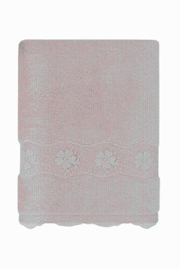Ręcznik kąpielowy STELLA 85x150cm z koronką Kremowy