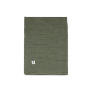 jollein Cuddle Blanket Cot 100x150 cm Pure Knit Leaf Green / Velvet