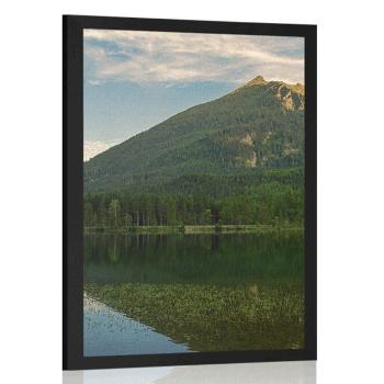 Plakat jezioro w pobliżu gór - 60x90 white