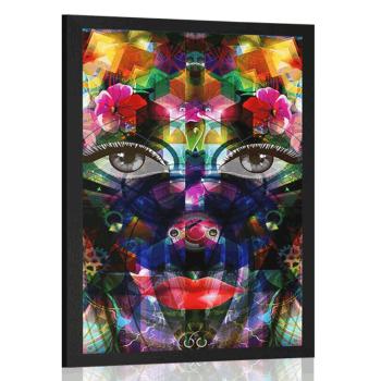 Plakat abstrakcyjna twarz kobiety - 30x45 black