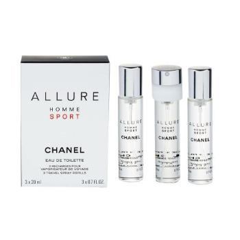 Chanel Allure Homme Sport 3x20 ml woda toaletowa dla mężczyzn Uszkodzone pudełko