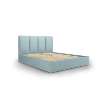 Jasnoniebieskie łóżko dwuosobowe Mazzini Beds Juniper, 140x200 cm