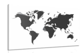 Obraz abstrakcyjna mapa świata w wersji czarno-białej - 90x60