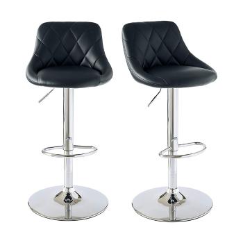 Krzesła barowe z oparciem, 2 szt, dostępne w 2 kolorach-czarne