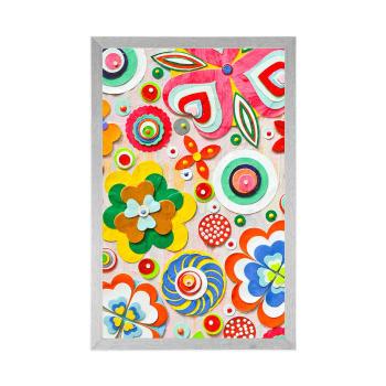 Plakat abstrakcja kwiatów - 30x45 white