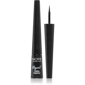 Note Cosmetique Elegant Matte Dipliner eyelinery w płynie z matowym finiszem 01 Coal Black 2,5 ml