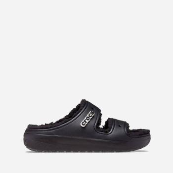 Klapki damskie Crocs Classic Cozzy Sandal 207446 BLACK/BLACK