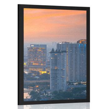 Plakat widok na zachód słońca w Bangkoku - 20x30 black
