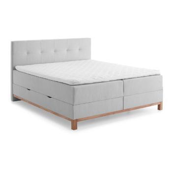 Jasnoszare łóżko boxspring ze schowkiem 180x200 cm Catania − Meise Möbel