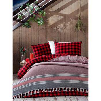 Czerwona bawełniana narzuta na łóżko EnLora Home Anna Yatak Örtüsü, 220x240 cm