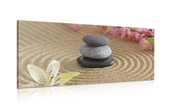 Obraz kamienie zen w piasku - 100x50