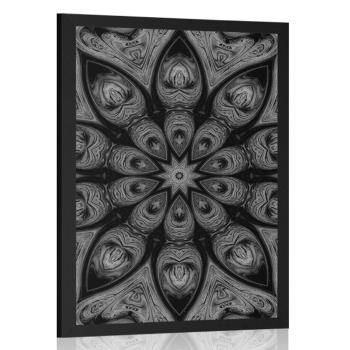 Plakat hipnotyczna Mandala w czarno-białym kolorze - 60x90 silver