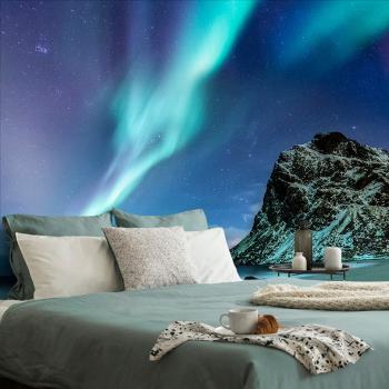 Samoprzylepna fototapeta zorza polarna w Norwegii - 150x100