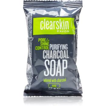 Avon Clearskin Pore & Shine Control mydło oczyszczające do twarzy z aktywnym węglem 75 g