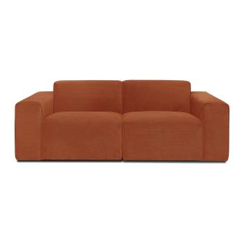 Pomarańczowa sztruksowa sofa modułowa Scandic Sting