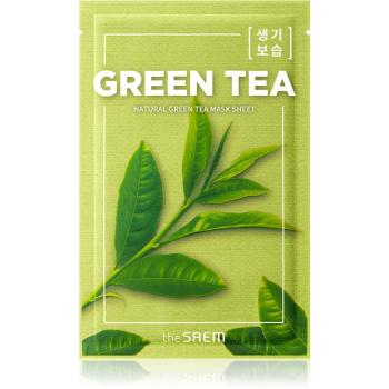 The Saem Natural Mask Sheet Green Tea maseczka płócienna o działaniu nawilżającym i łagodzącym 21 ml