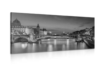 Obraz olśniewająca panorama Paryża w wersji czarno-białej - 120x60