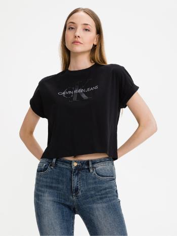 Calvin Klein Jeans Tonal Monogram Crop top Czarny