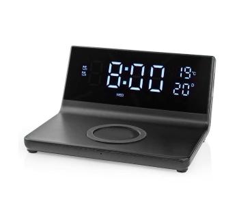 WCACQ20BK - Alarm clock z wyświetlaczem LCD and wireless charger 15W/230V czarny