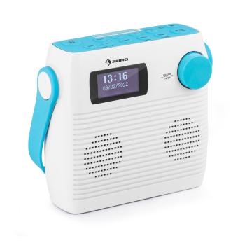 Auna Splash, radio pod prysznic, IPX4, Bluetooth, DAB+/FM, port USB, gniazdo słuchawkowe, USB-C, bateria