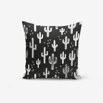 Czarno-biała poszewka na poduszkę z domieszką bawełny Minimalist Cushion Covers, 45x45 cm