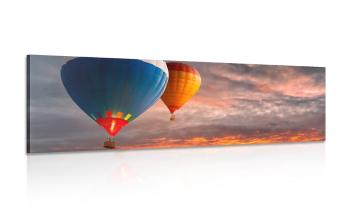 Obraz przelot balonów nad górami - 135x45