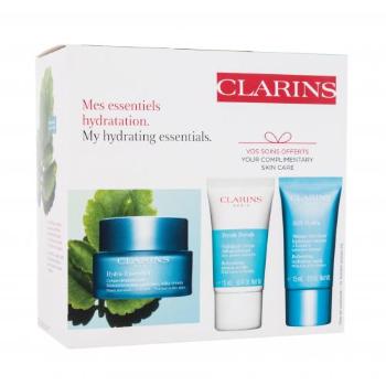 Clarins Hydra-Essentiel zestaw Krem do twarzy na dzień 50 ml + maska do twarzy 15 ml + peeling do twarzy 15 ml dla kobiet Uszkodzone pudełko
