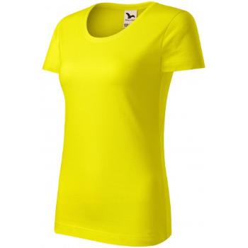 T-shirt damski z bawełny organicznej, cytrynowo żółty, XL