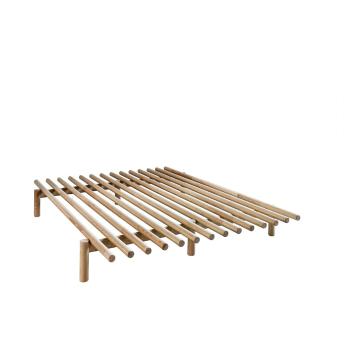 Łóżko dwuosobowe z drewna sosnowego Karup Design Pace Natural, 140x200 cm