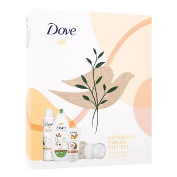 Dove Naturally Caring Gift Set zestaw Żel pod prysznic 225 ml + krem do rąk 75 ml + antyperspirant 150 ml + waciki wielokrotnego użytku z woreczkiem W