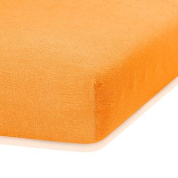 Pomarańczowe prześcieradło elastyczne z dużym dodatkiem bawełny AmeliaHome Ruby, 200x100-120 cm