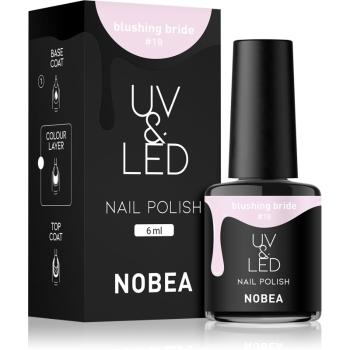NOBEA UV & LED Nail Polish zelowy lakier do paznokcji z UV / przy użyciu lampy LED błyszczący odcień Blushing bride #18 6 ml