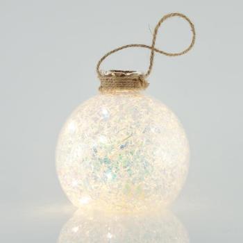 Eurolamp Dekoracja świąteczna szklana podświetlana kula, 10 cm, zestaw 2 szt.