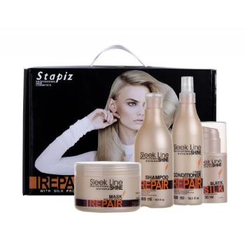 Stapiz Sleek Line Repair zestaw Shampoo 300 ml + Two-phase conditioner 300 ml + Hair mask 250 ml + Conditioner Sleek Silk 30 ml dla kobiet